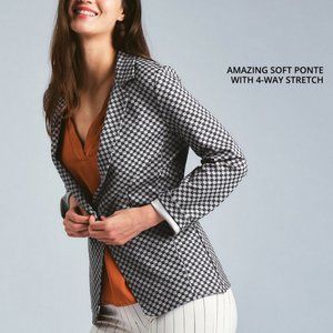 Betabrand Transcendent Blazer in Catstooth Size L NWOT